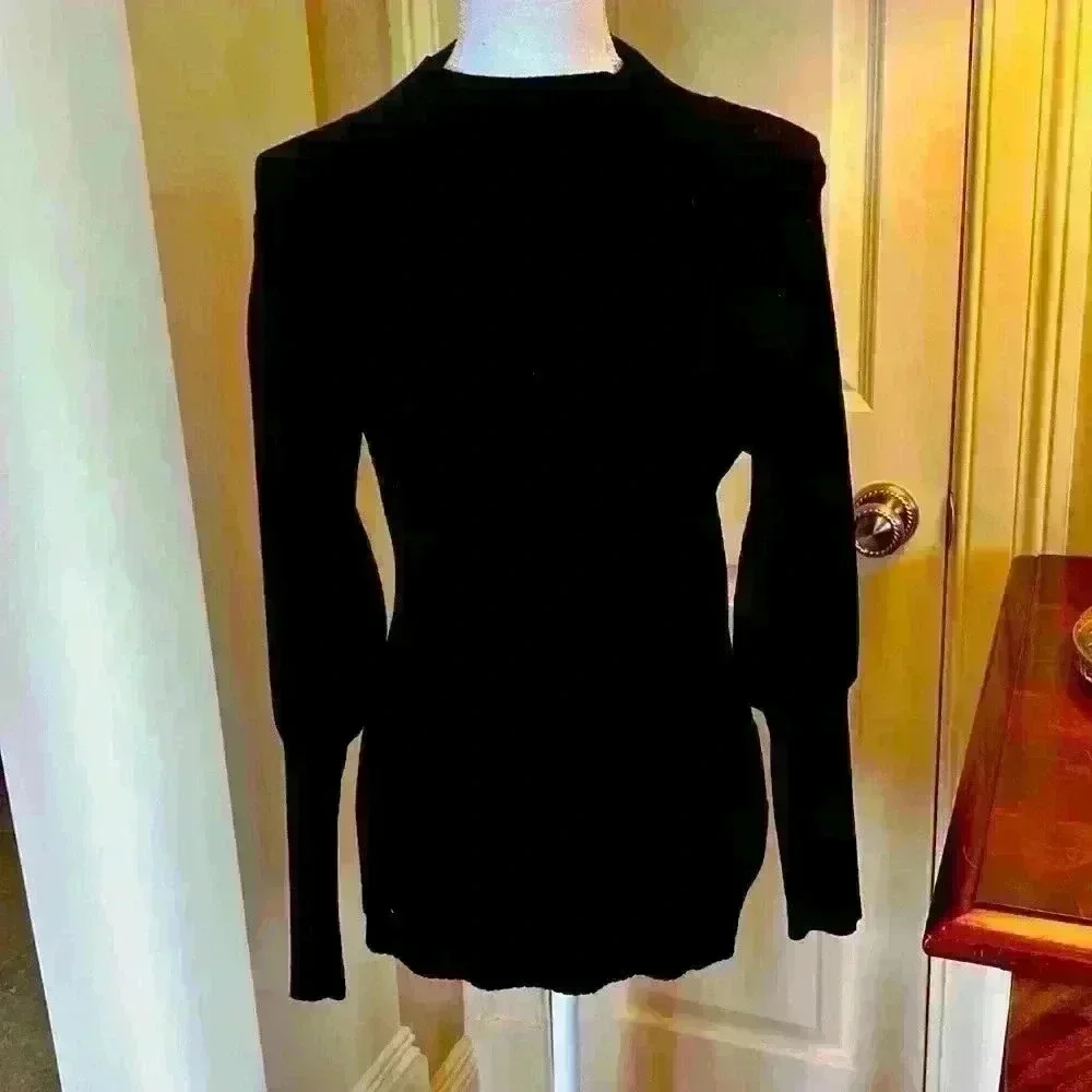 Via Milano black cowl neck lightweight sweater L Black Excellent condition